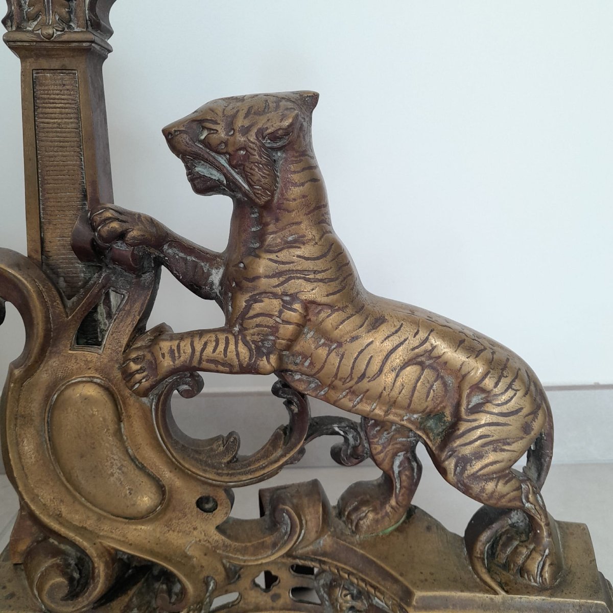 Paire de chenets en bronze -  France, 19ème siècle-photo-3