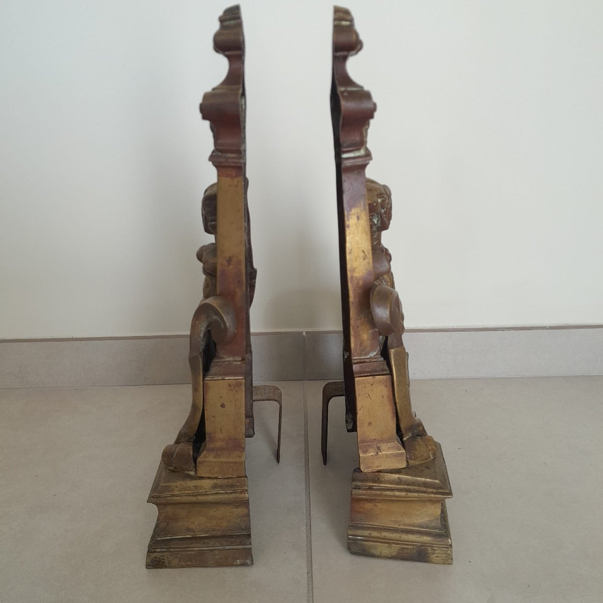 Paire de chenets en bronze -  France, 19ème siècle-photo-4