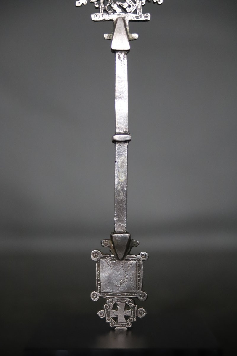 Croix à main Orthodoxe en argent dite Yaegg Masqal - Ethiopie, début 20ème siècle ou antérieure-photo-3