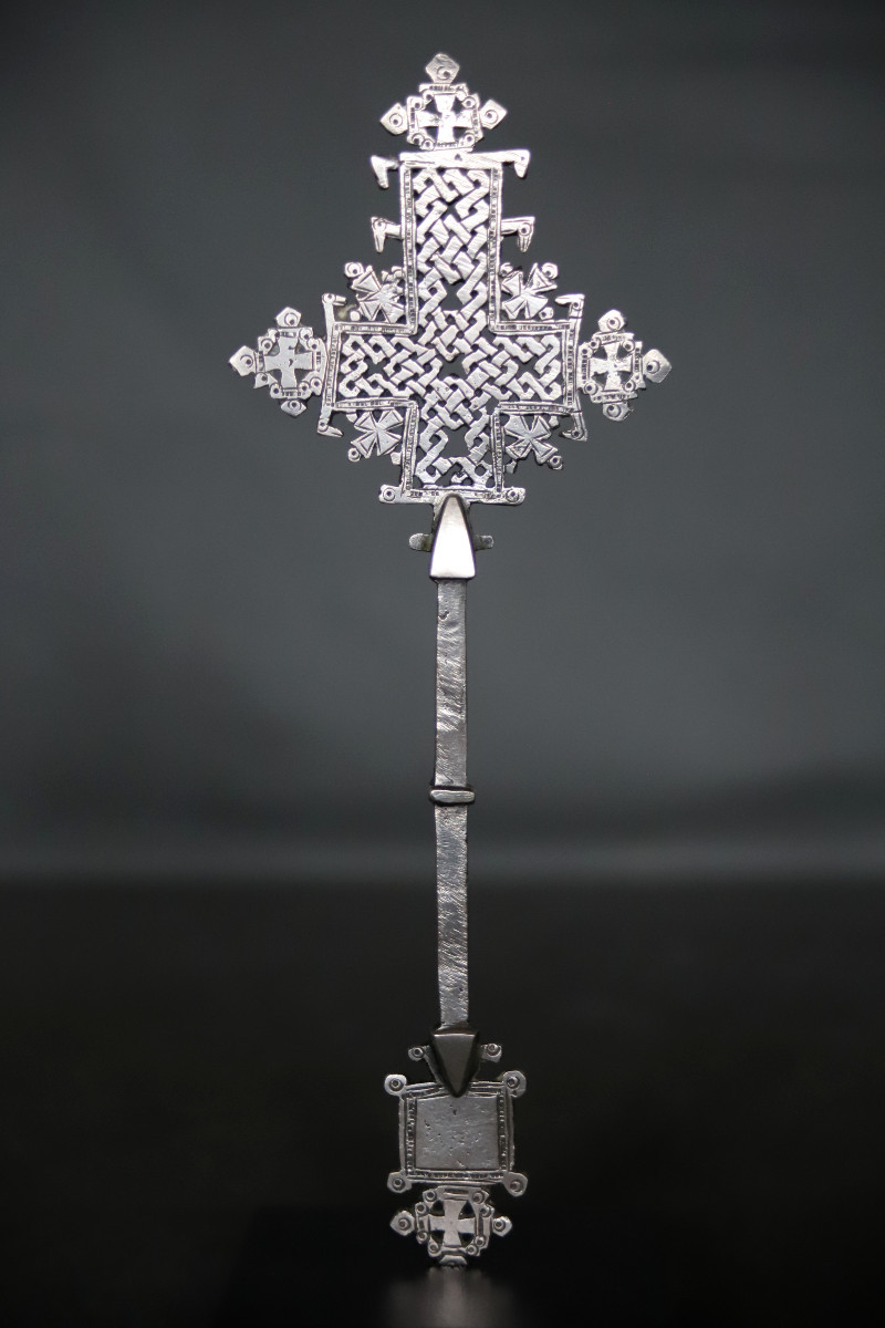 Croix à main Orthodoxe en argent dite Yaegg Masqal - Ethiopie, début 20ème siècle ou antérieure