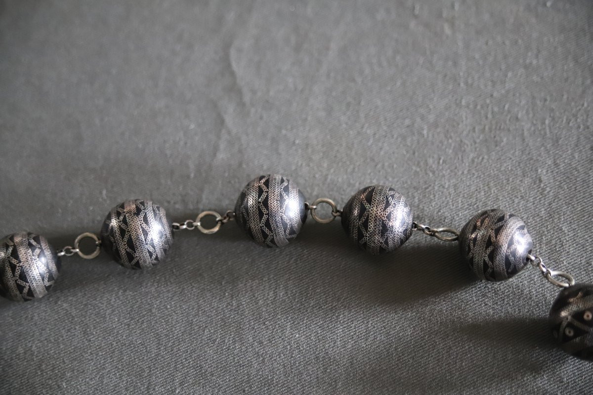 Collier en ébène et argent dit Glâda - Mauritanie, début 20ème siècle-photo-4