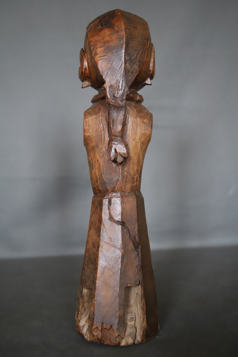Statuette en bois, représentation de la déesse Gauri - Inde, Rajasthan, 19ème siècle-photo-3