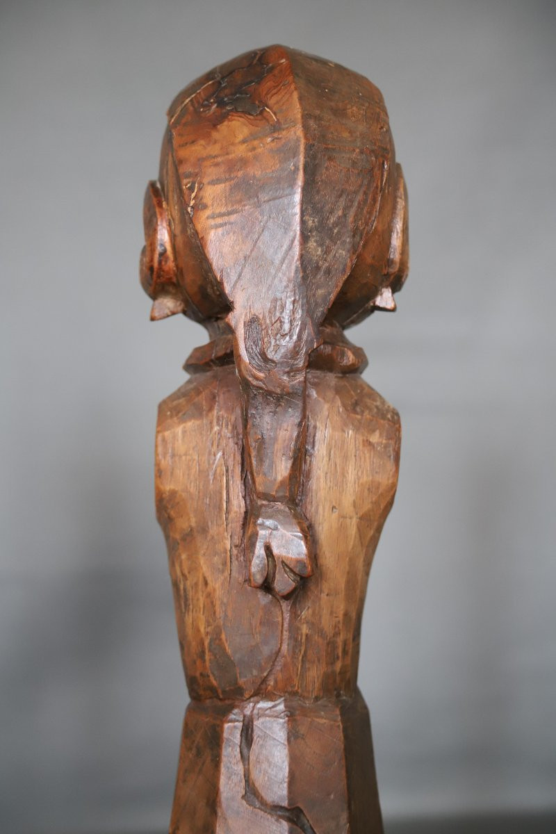 Statuette en bois, représentation de la déesse Gauri - Inde, Rajasthan, 19ème siècle-photo-4