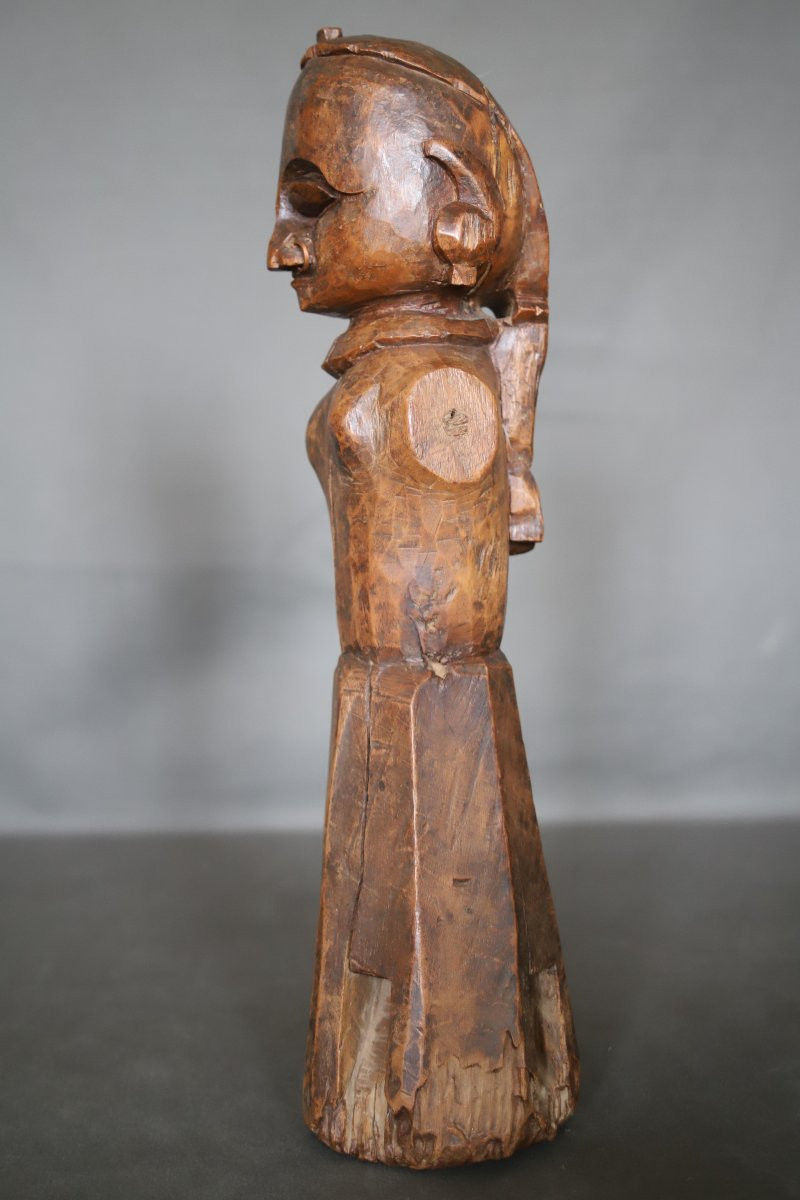 Statuette en bois, représentation de la déesse Gauri - Inde, Rajasthan, 19ème siècle-photo-6