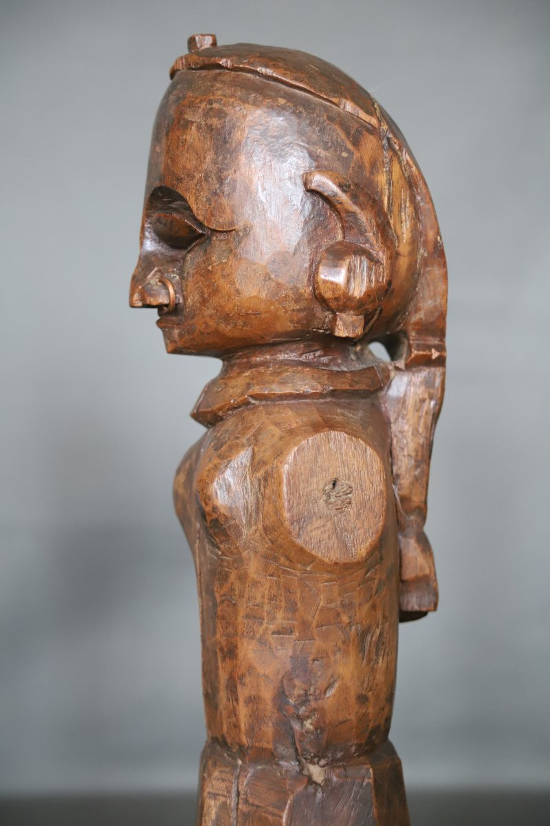 Statuette en bois, représentation de la déesse Gauri - Inde, Rajasthan, 19ème siècle-photo-7