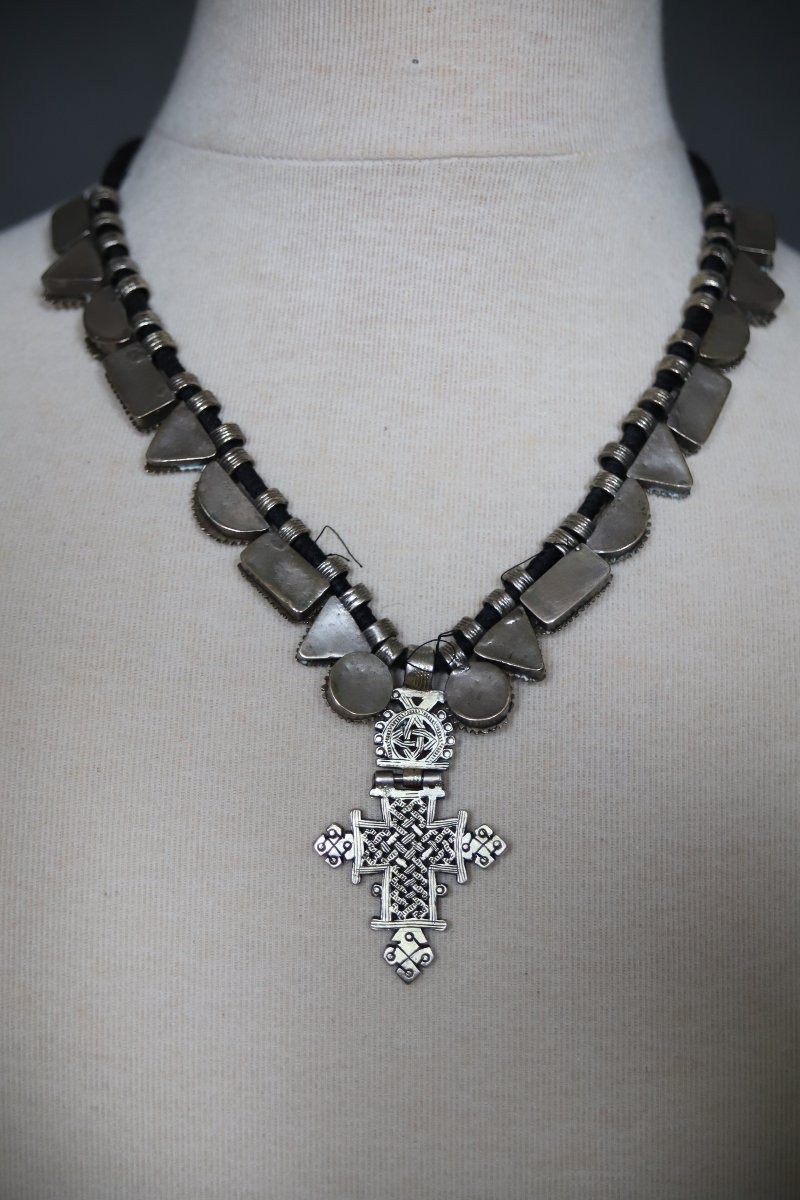 Ethiopian Orthodox Necklace In Silver And Brass - Ethiopia, 20th Century-photo-2