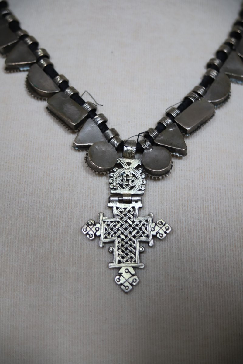 Ethiopian Orthodox Necklace In Silver And Brass - Ethiopia, 20th Century-photo-3