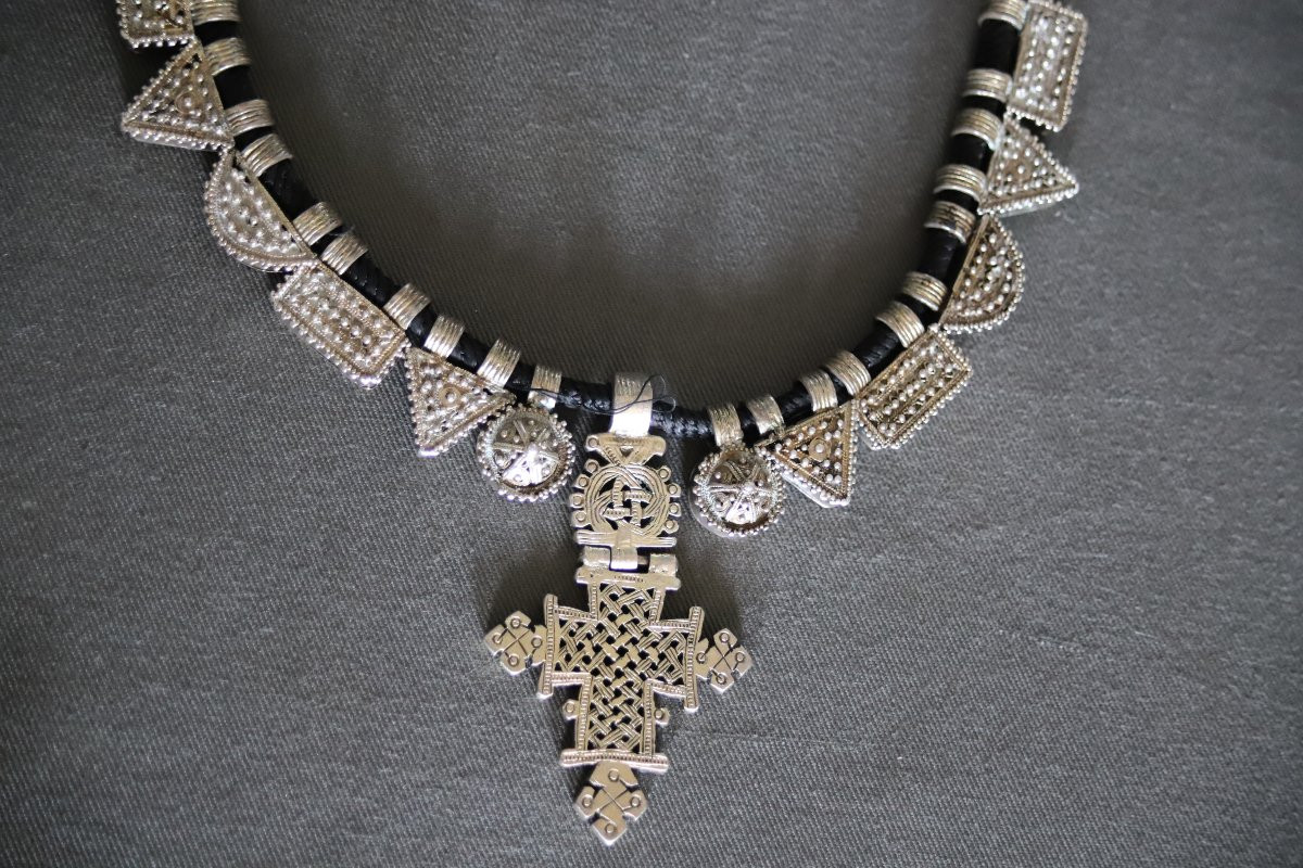 Ethiopian Orthodox Necklace In Silver And Brass - Ethiopia, 20th Century-photo-5