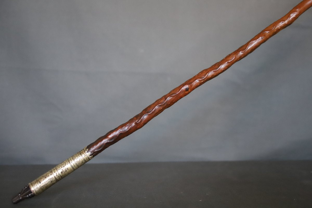 Basque Folk Art - Makhila Cane From The Ainciart Workshop - Larressore, 1899 -photo-4