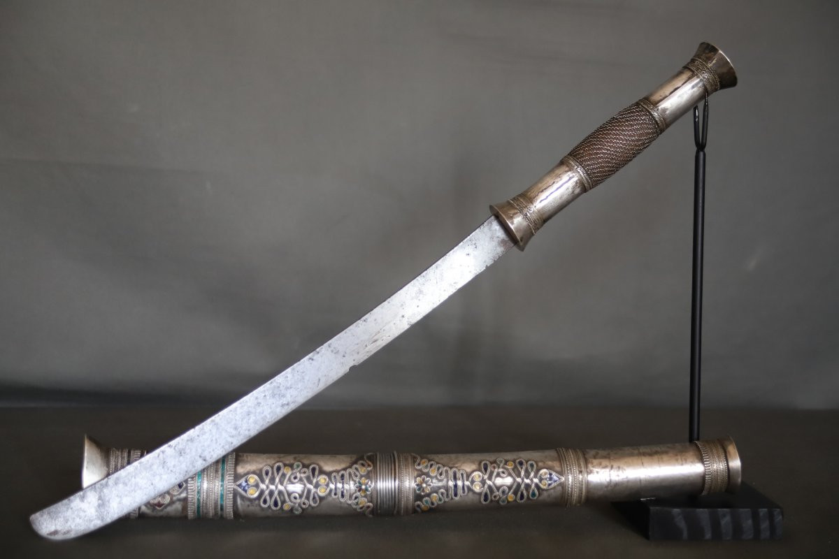 Large Dagger Of The Dha Type Of The Lü And Shan Ethnic Groups - Southeast Asia, Late 19th Early 20th Century-photo-6