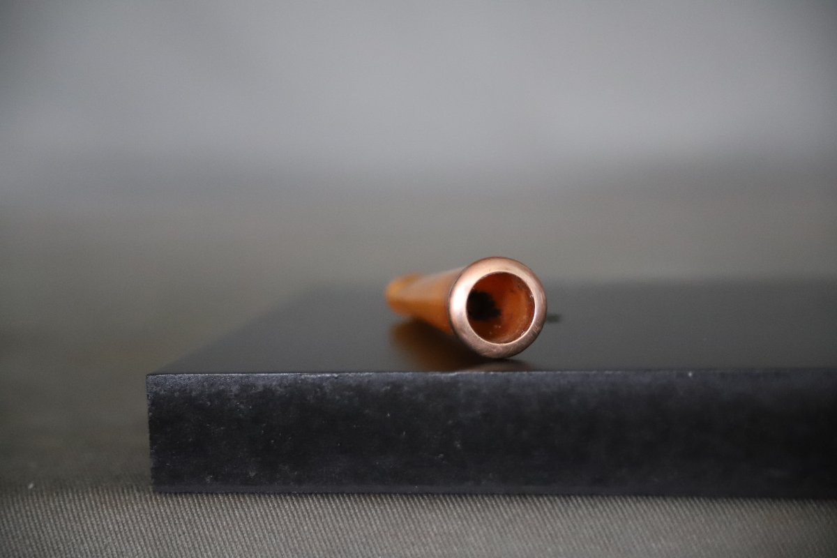 Tobacciana: fume-cigarette en ambre et or - Vers 1900 -photo-4