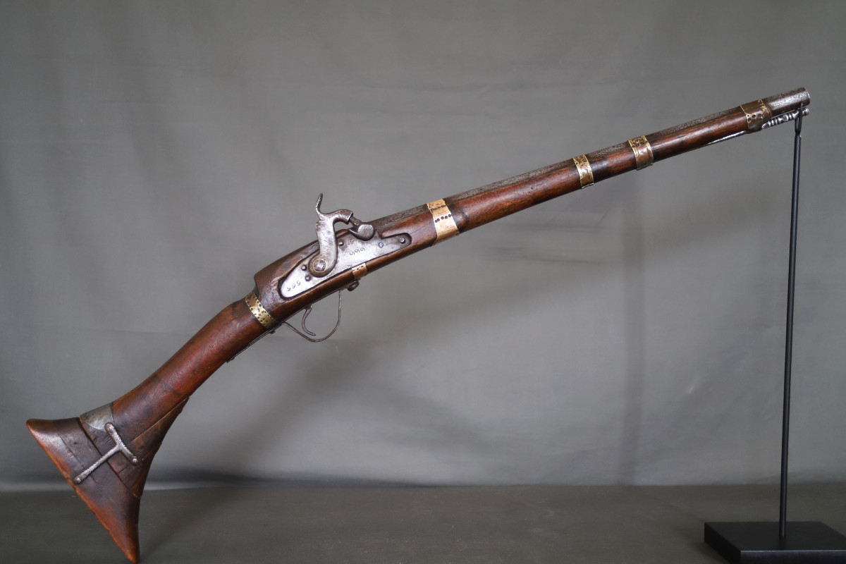 Rare Short Moukhala Bou-habba Rifle From The Moroccan Rif - North Of Morocco, 19th Century