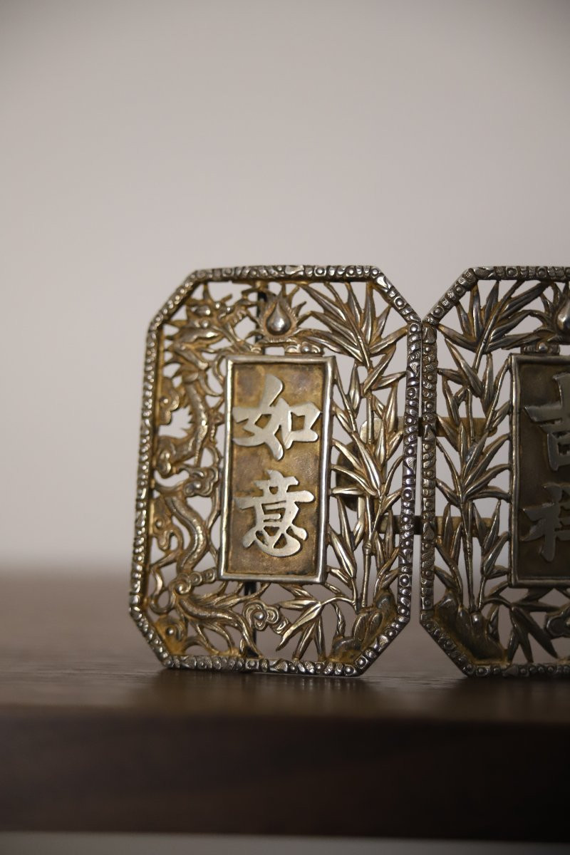 Chinese Vermeil (gilt Silver) Belt Buckles - China, 1854-1925-photo-1