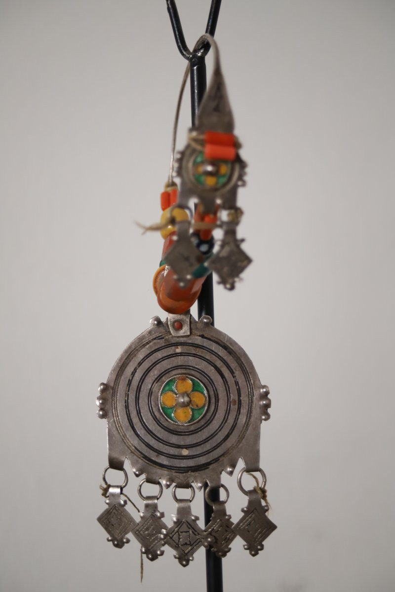 Bijoux Berbères, parure temporale Marocaine - Sud du Maroc, 19ème début 20ème siècle-photo-2