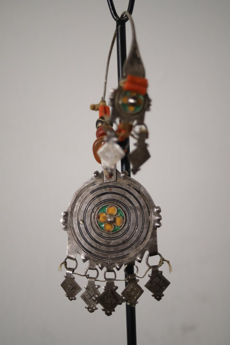 Bijoux Berbères, parure temporale Marocaine - Sud du Maroc, 19ème début 20ème siècle-photo-5