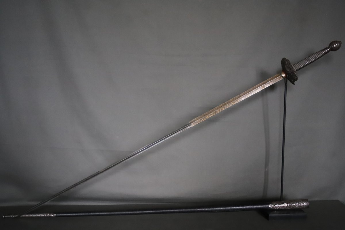 Luxury Model Dueling Sword - France/spain, 1879-photo-4