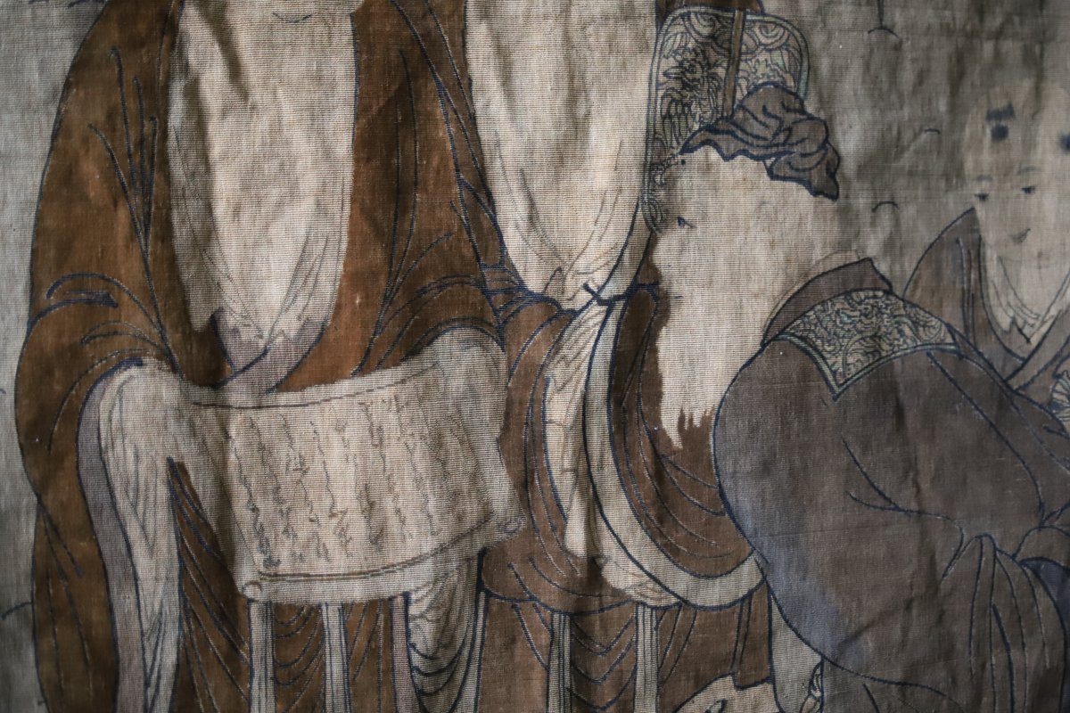 Grande broderie Chinoise - Chine, 18ème-19ème siècle-photo-4