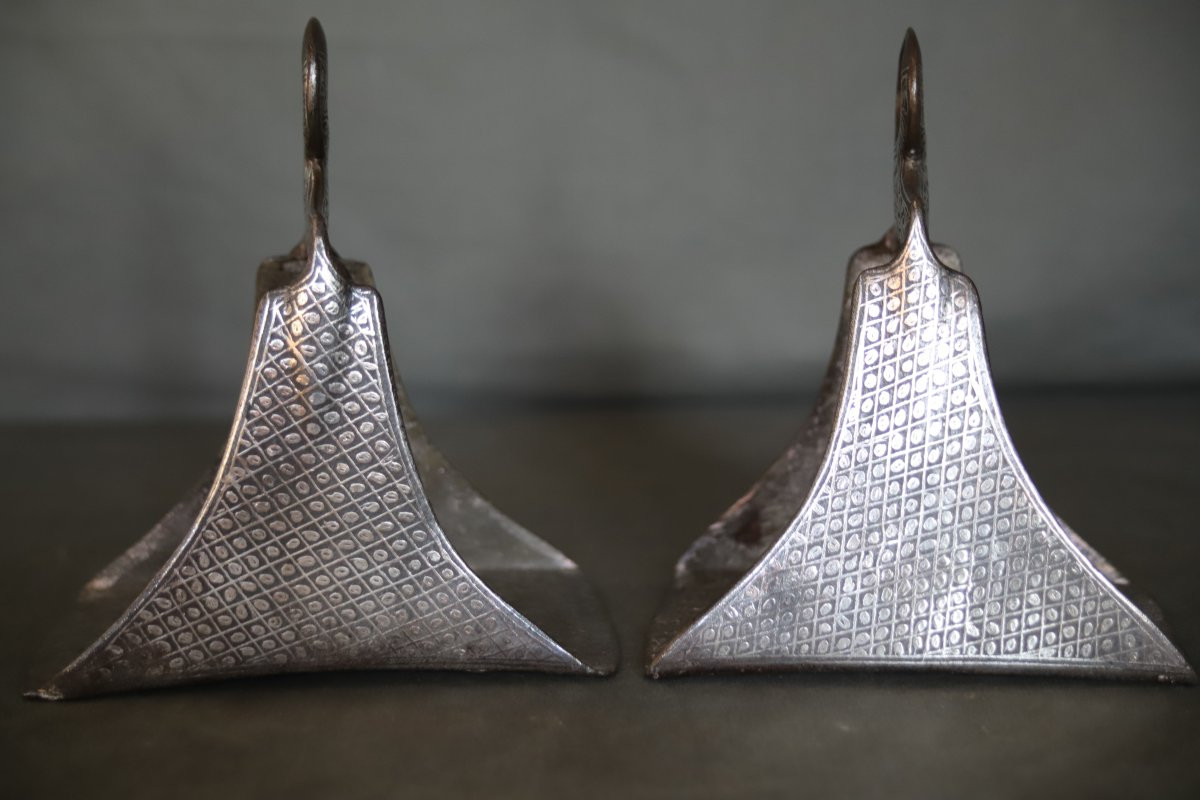 Pair Of Moroccan Riding Stirrups - Morocco, 19th Century-photo-3