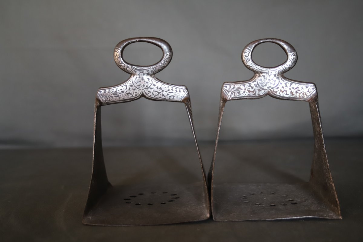 Pair Of Moroccan Riding Stirrups - Morocco, 19th Century-photo-2