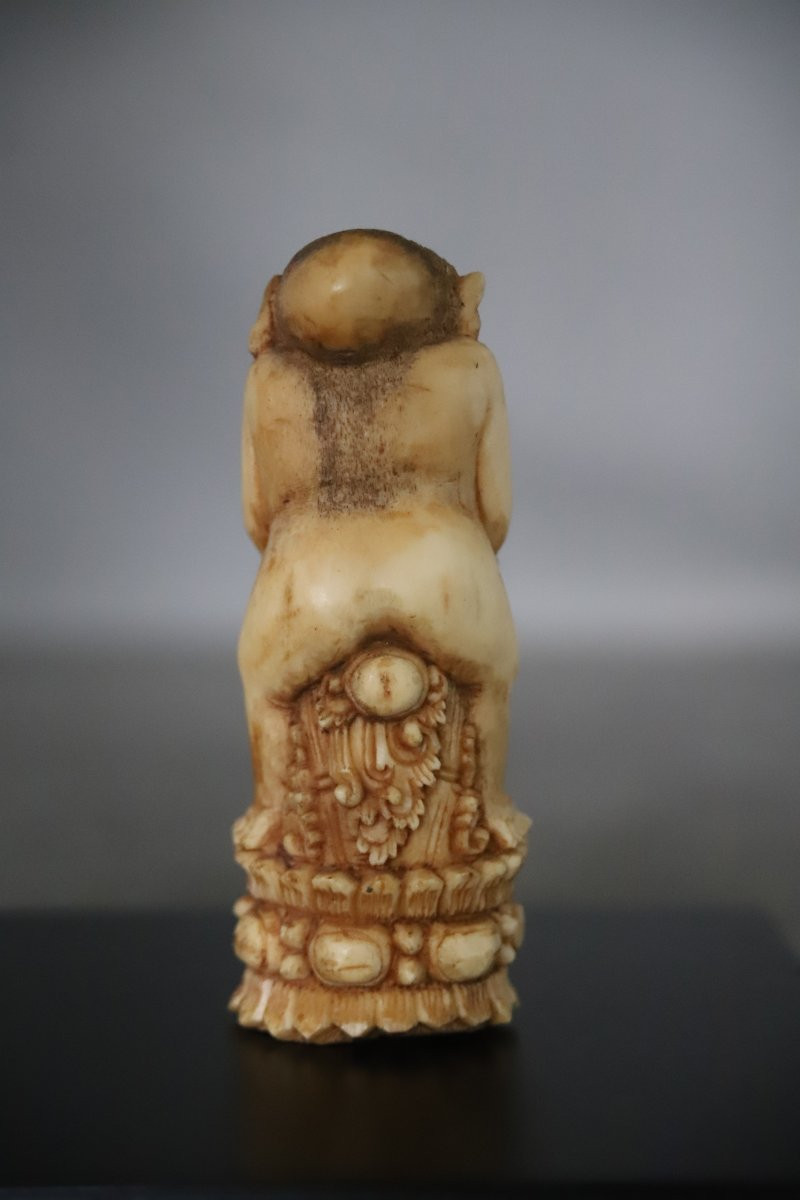 Carved Bone Kris (dagger) Handle Depicting A Demon - Indonesia, 19th Century-photo-3