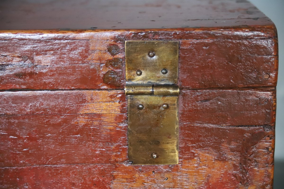 Tibetan Wooden Chest - Tibet, Early 20th Century Or Earlier-photo-2