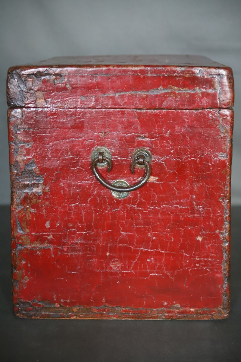 Tibetan Wooden Chest - Tibet, Early 20th Century Or Earlier-photo-3