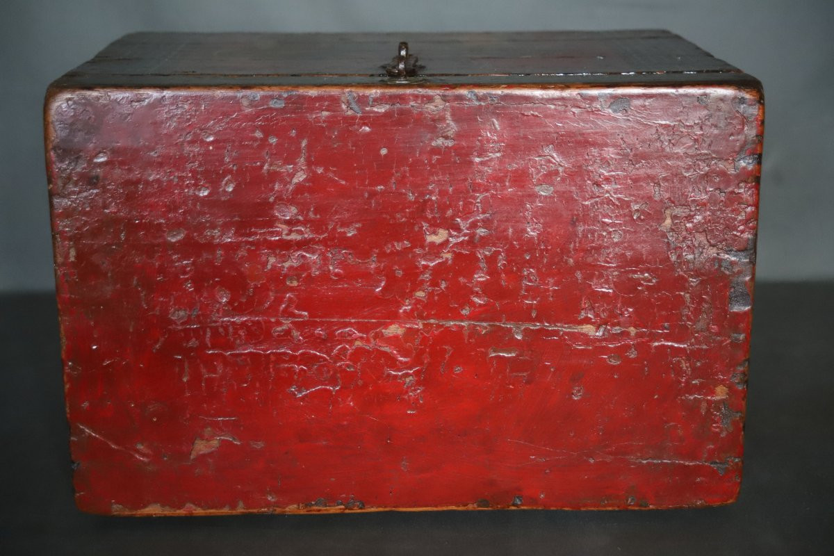 Tibetan Wooden Chest - Tibet, Early 20th Century Or Earlier-photo-5