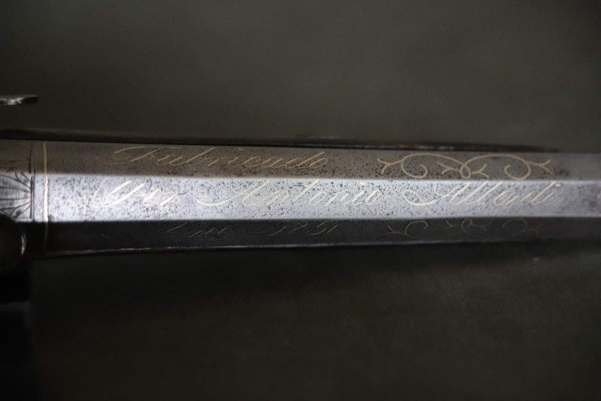 Percussion Saddle Pistol - Spain, Eibar, Dated 1850-photo-5