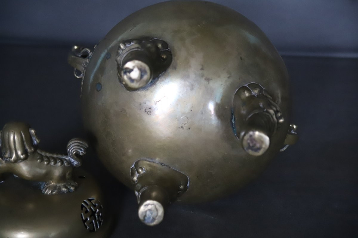 Large Bronze Incense Burner - China Or Vietnam, Circa 1900 -photo-6