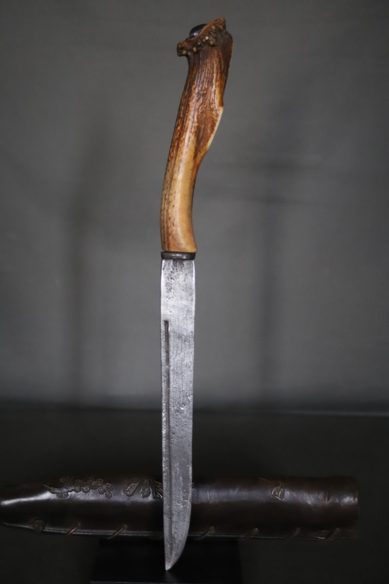 Grand couteau de chasse Sami - Laponie, début 20ème siècle ou antérieur-photo-3