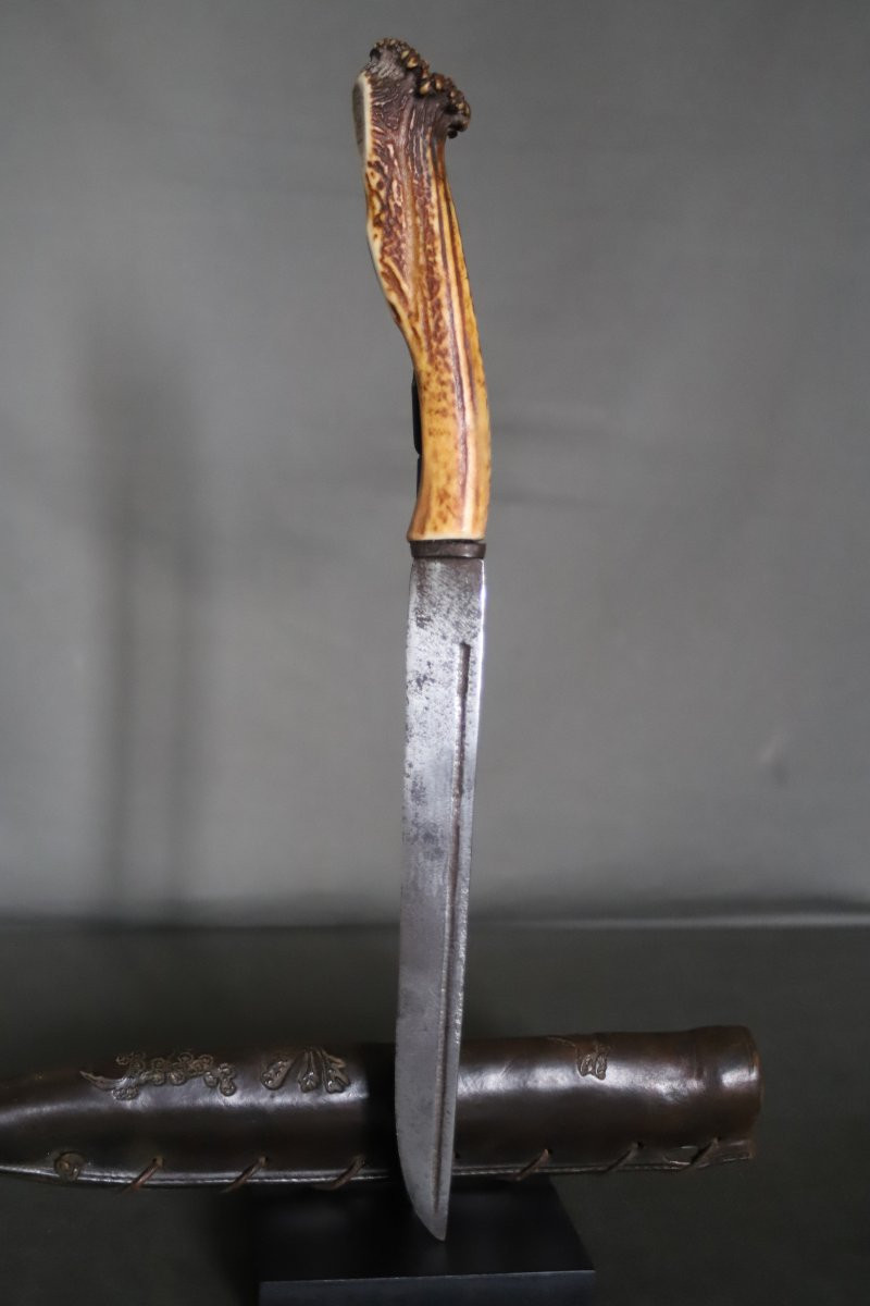 Grand couteau de chasse Sami - Laponie, début 20ème siècle ou antérieur-photo-4