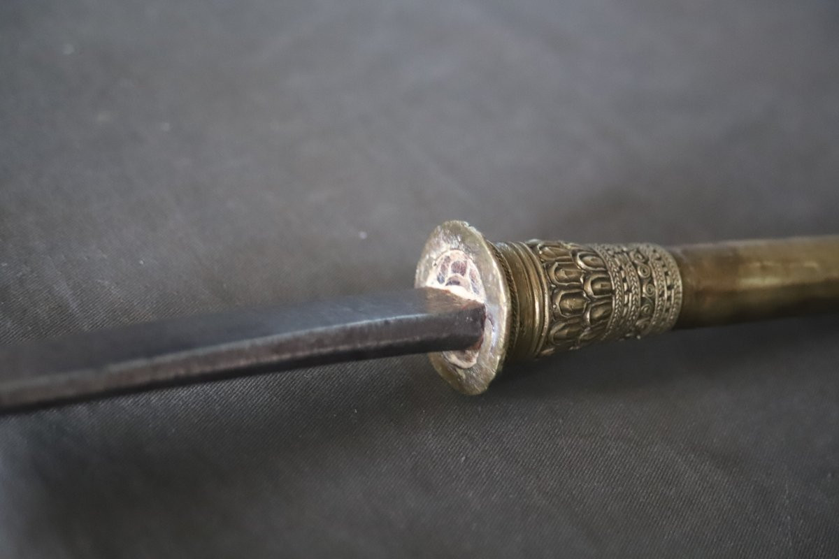Rare Thai Dha Sword - Thailand Or Burma (myanmar), 19th Century-photo-4