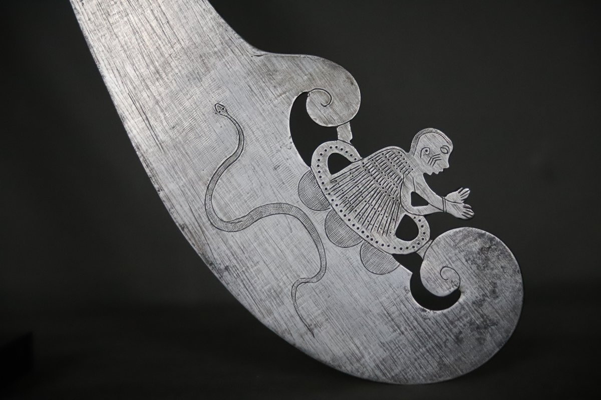 Sabre de prestige dit Hwi - Bénin, culture Fon, 2nde moitié 19ème début 20ème siècle-photo-3