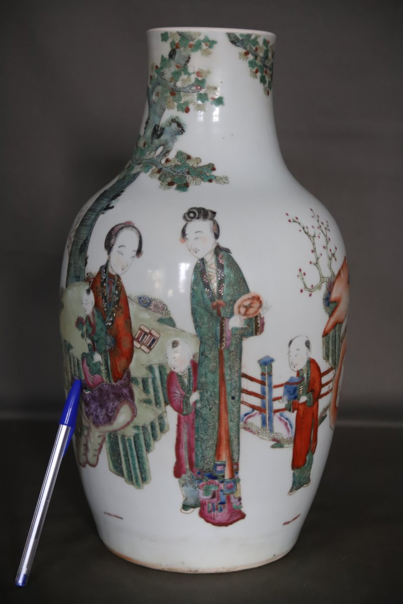 Large Chinese Porcelain Vase - China, 19th Century-photo-2