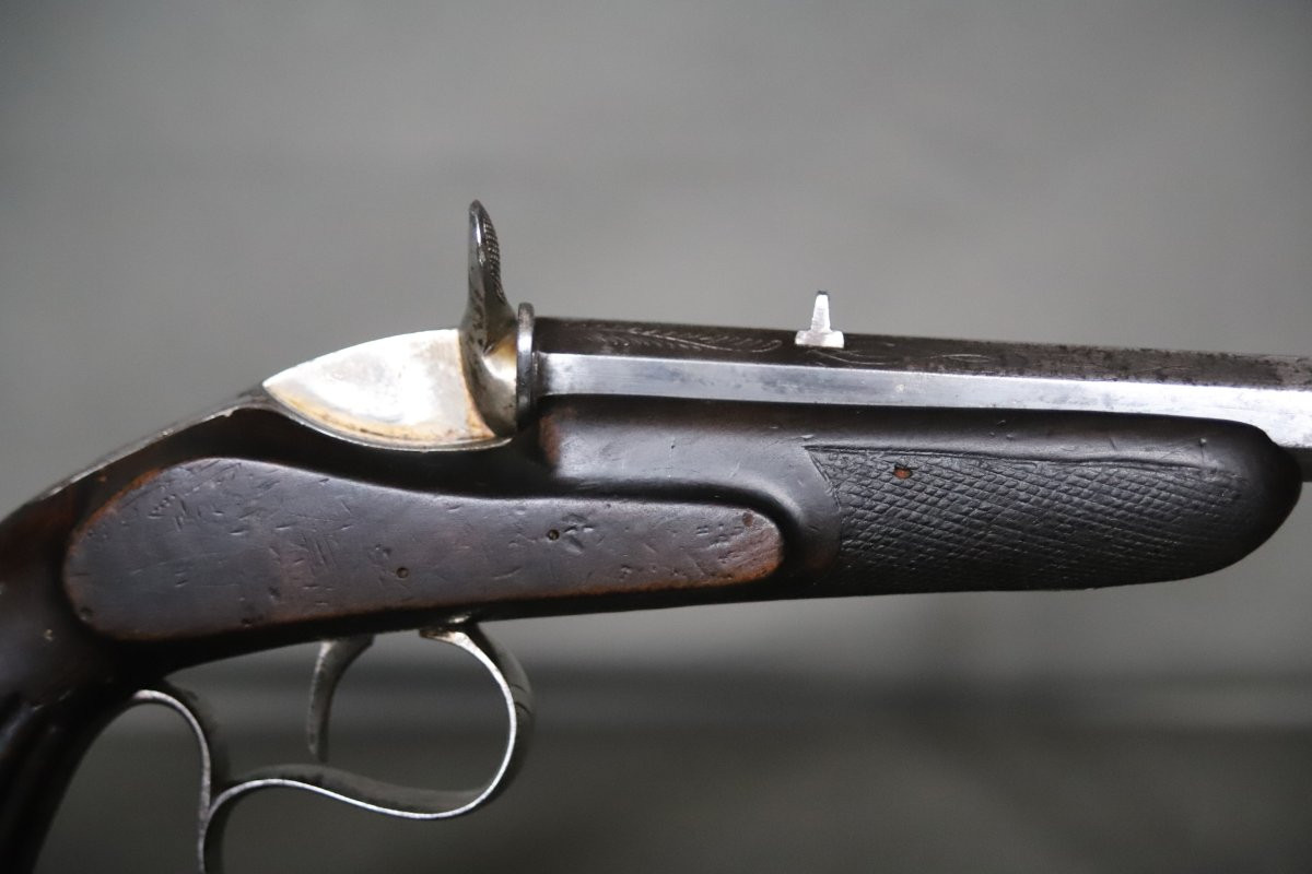 Pistolet de salon calibre 6mm flobert - Fabrication Liègeoise, 2nde moitié 19ème siècle, D-photo-2