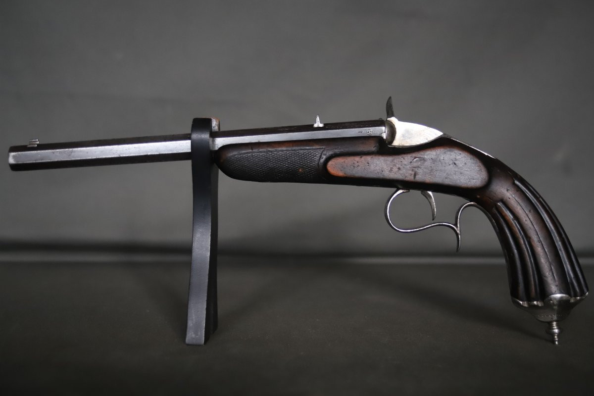 Pistolet de salon calibre 6mm flobert - Fabrication Liègeoise, 2nde moitié 19ème siècle, D-photo-3