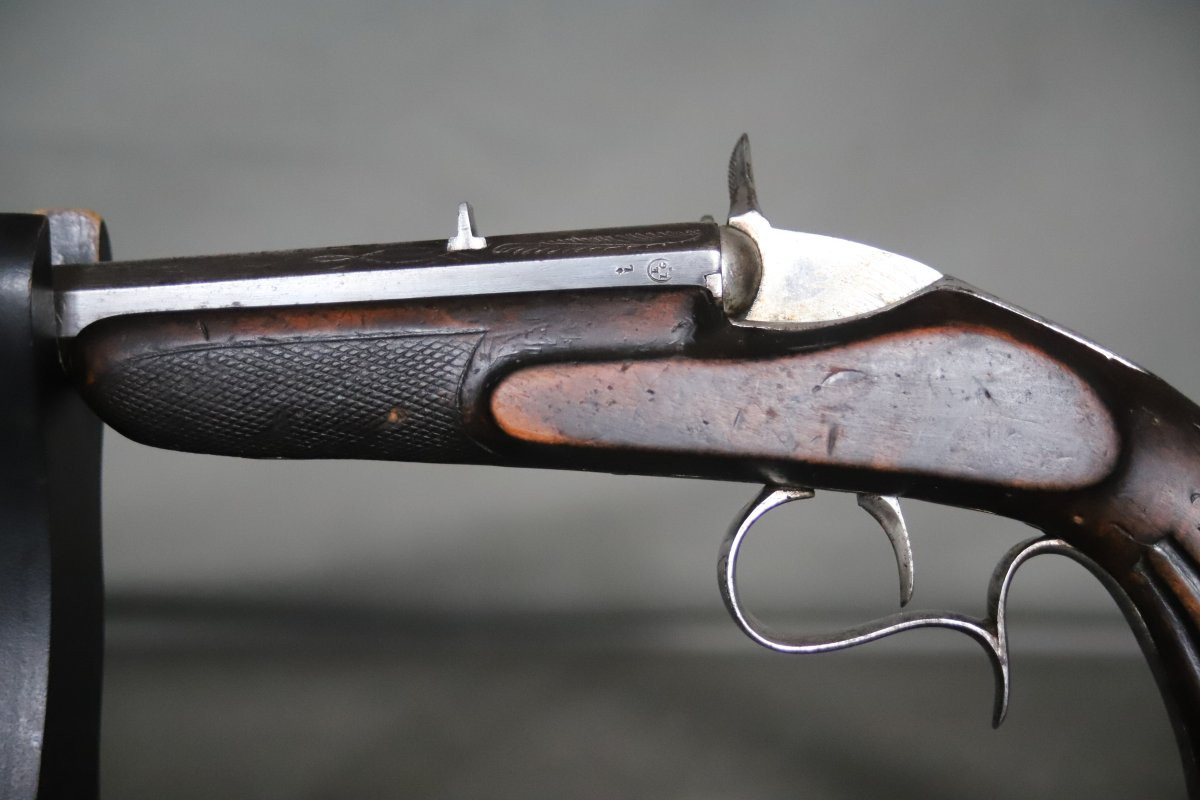 Pistolet de salon calibre 6mm flobert - Fabrication Liègeoise, 2nde moitié 19ème siècle, D-photo-4