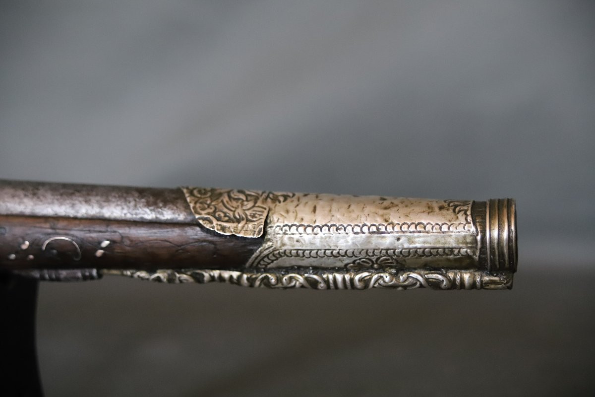 Oriental Flintlock Pistol - Ottoman Balkan Work, 19th Century-photo-4