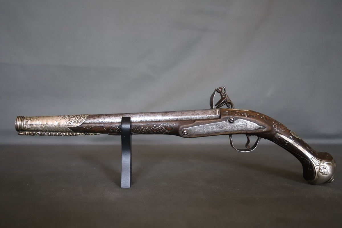 Oriental Flintlock Pistol - Ottoman Balkan Work, 19th Century-photo-5