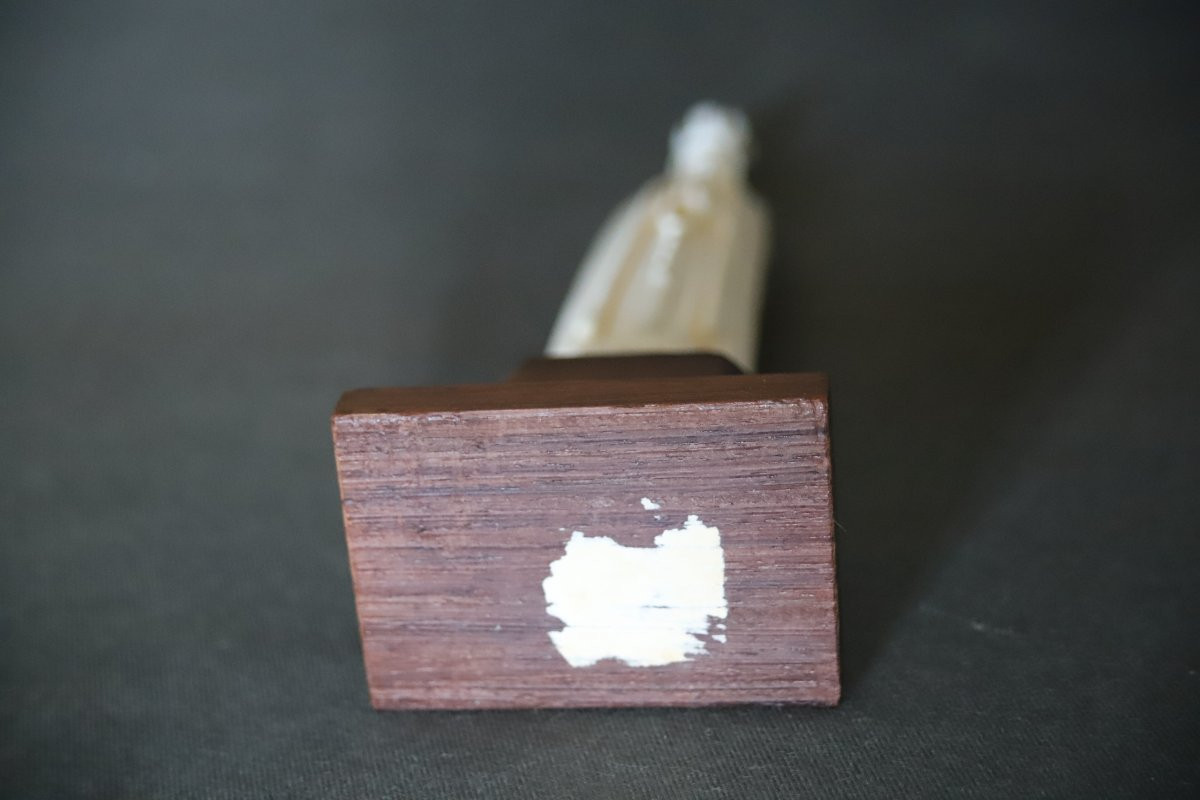 Statuette de la Vierge Marie en ivoire - Travail Européen du 19ème siècle-photo-8