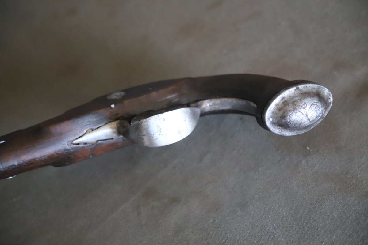 Percussion Pistol With A Long Barrel - Mid-19th Century-photo-6