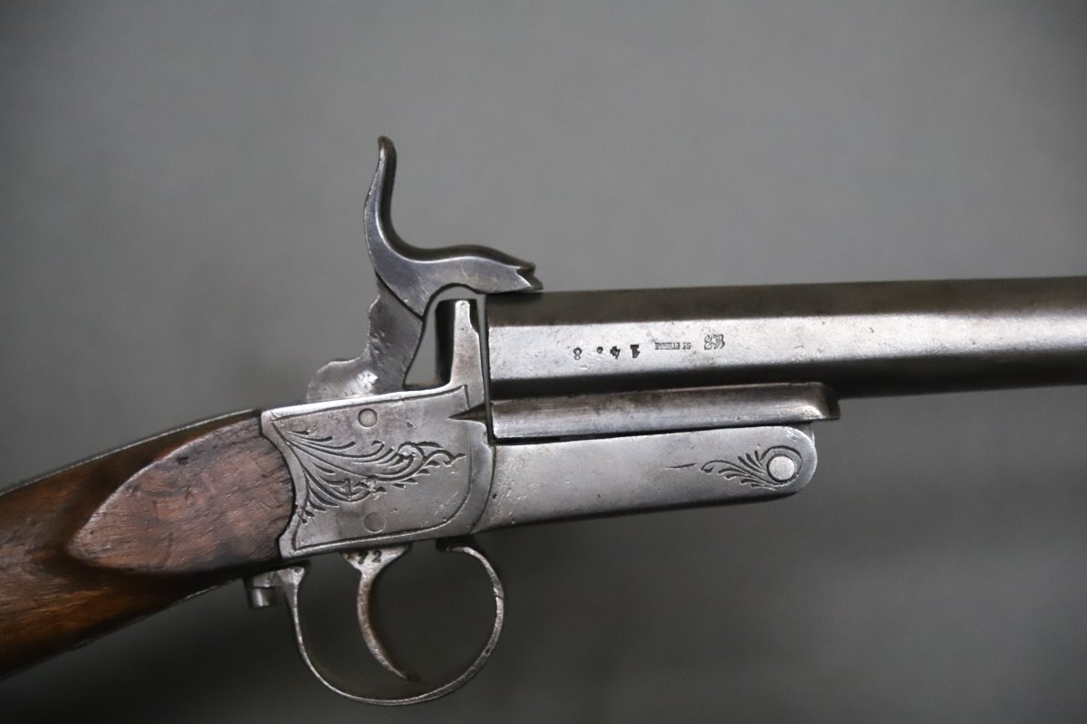 Poacher's Shotgun, 24 Gauge Pinfire - France, Saint Etienne, Second Half Of The 19th Century-photo-2