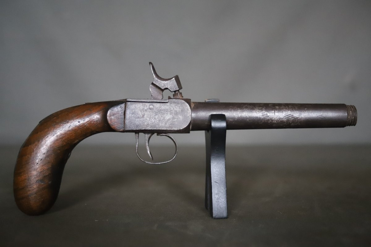 Percussion Pistol, Also Known As A Poacher's Pistol - France, Mid-19th Century-photo-2