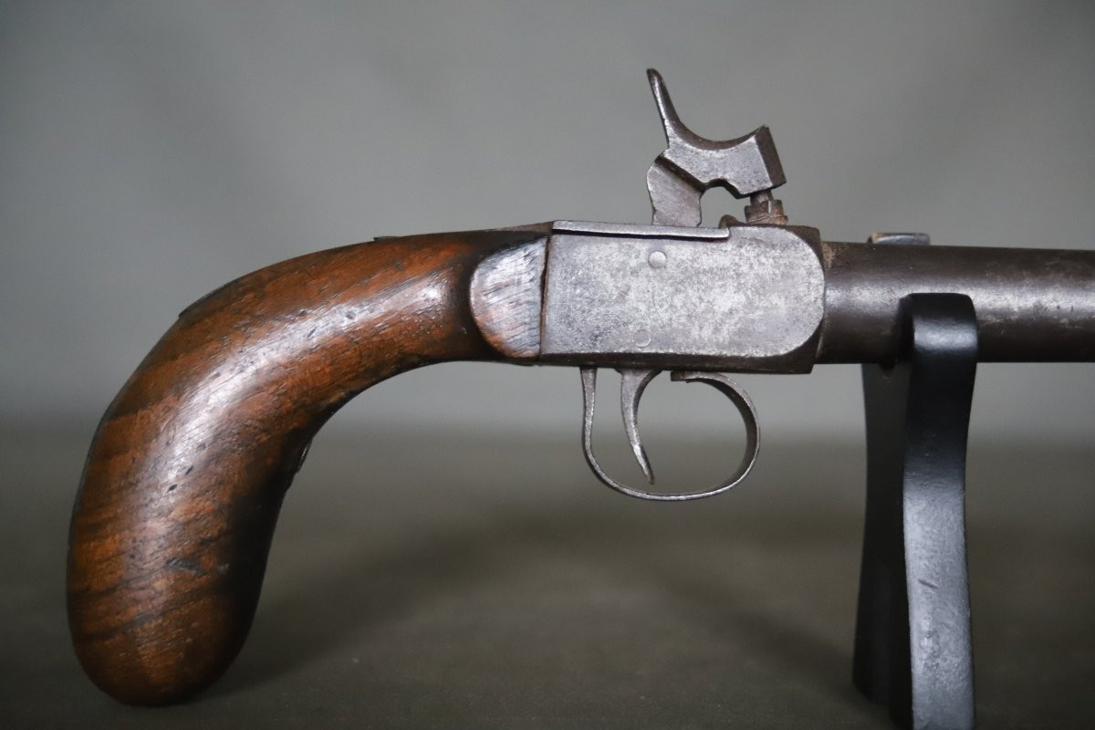 Percussion Pistol, Also Known As A Poacher's Pistol - France, Mid-19th Century-photo-3