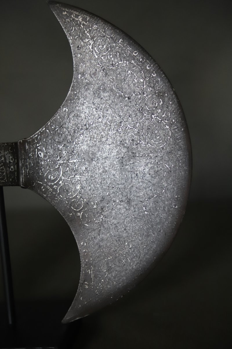 Persian Double-bladed Axe Head - Qajar Iran, 19th Century-photo-2