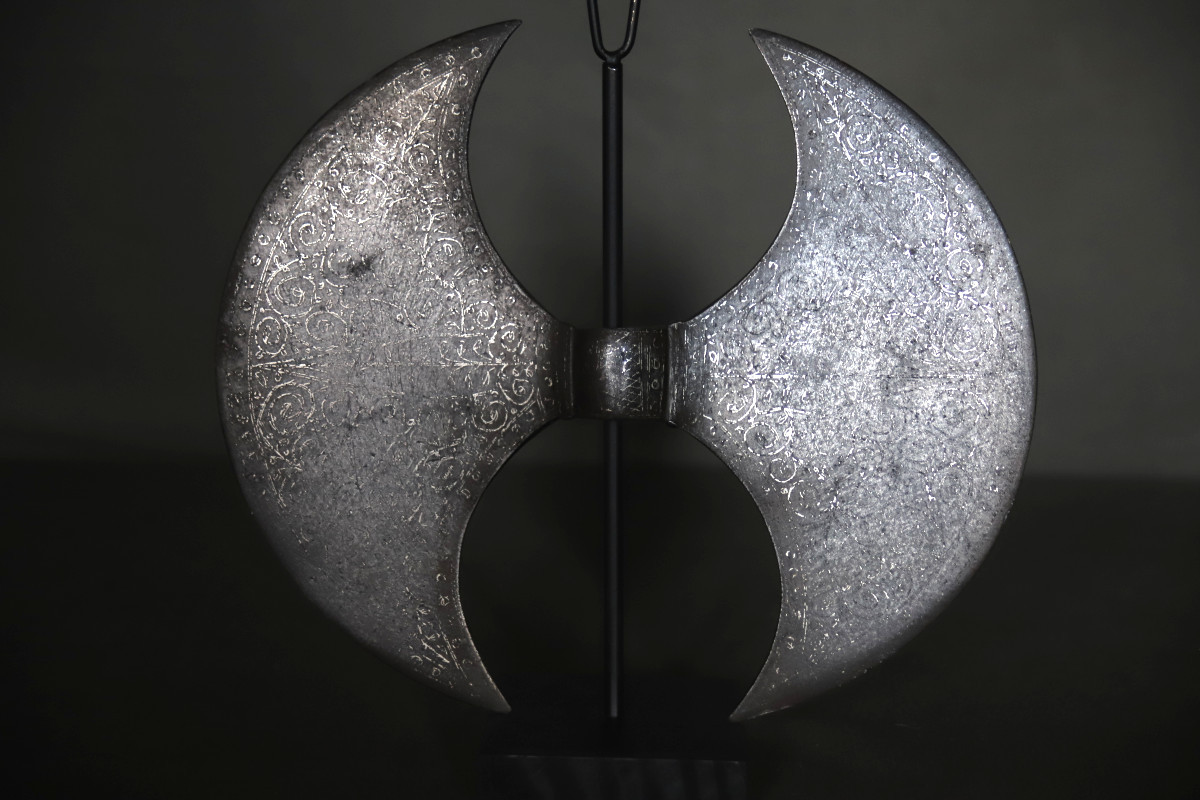 Persian Double-bladed Axe Head - Qajar Iran, 19th Century