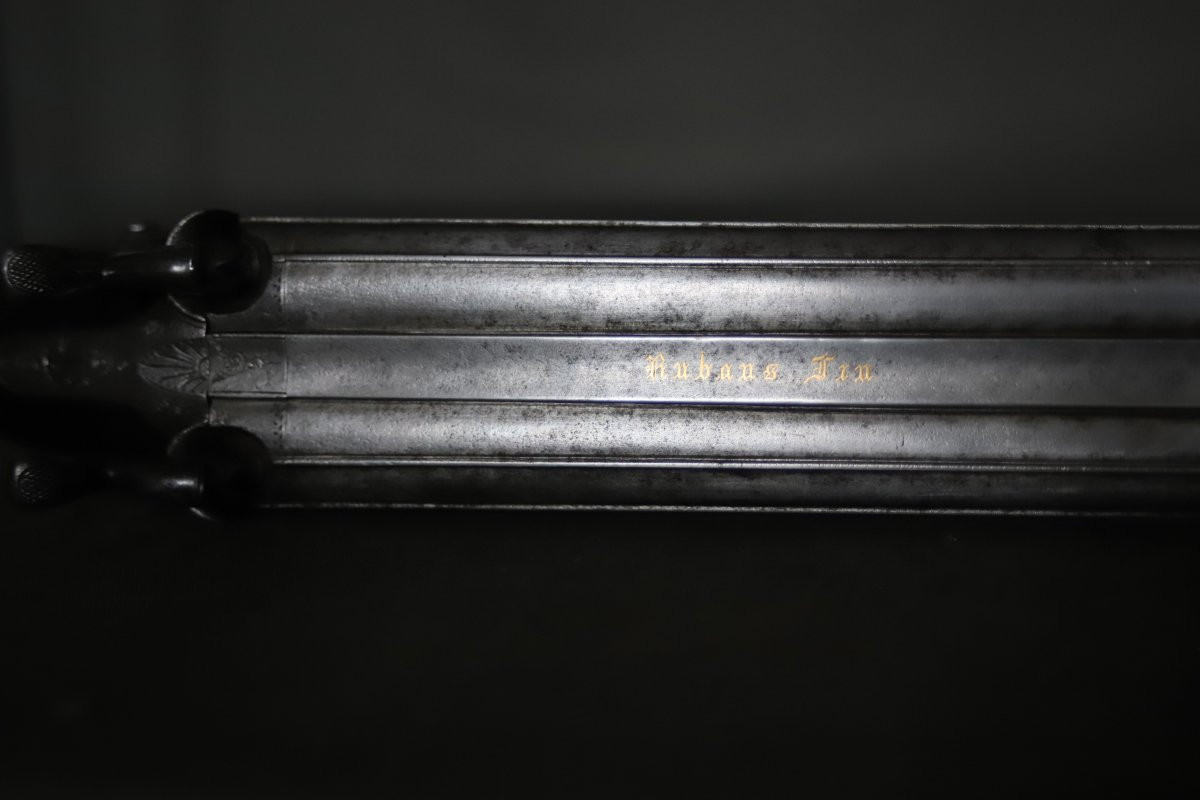 Large-caliber, Side-by-side Percussion Shotgun - Circa 1850-photo-8