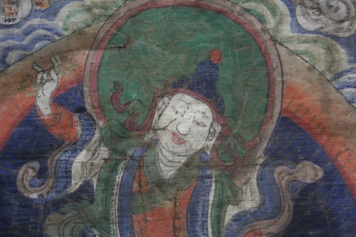 Thangka présentant Thsering Ma "la Mère Vertueuse" - Tibet, Mongolie 19e Siècle-photo-4