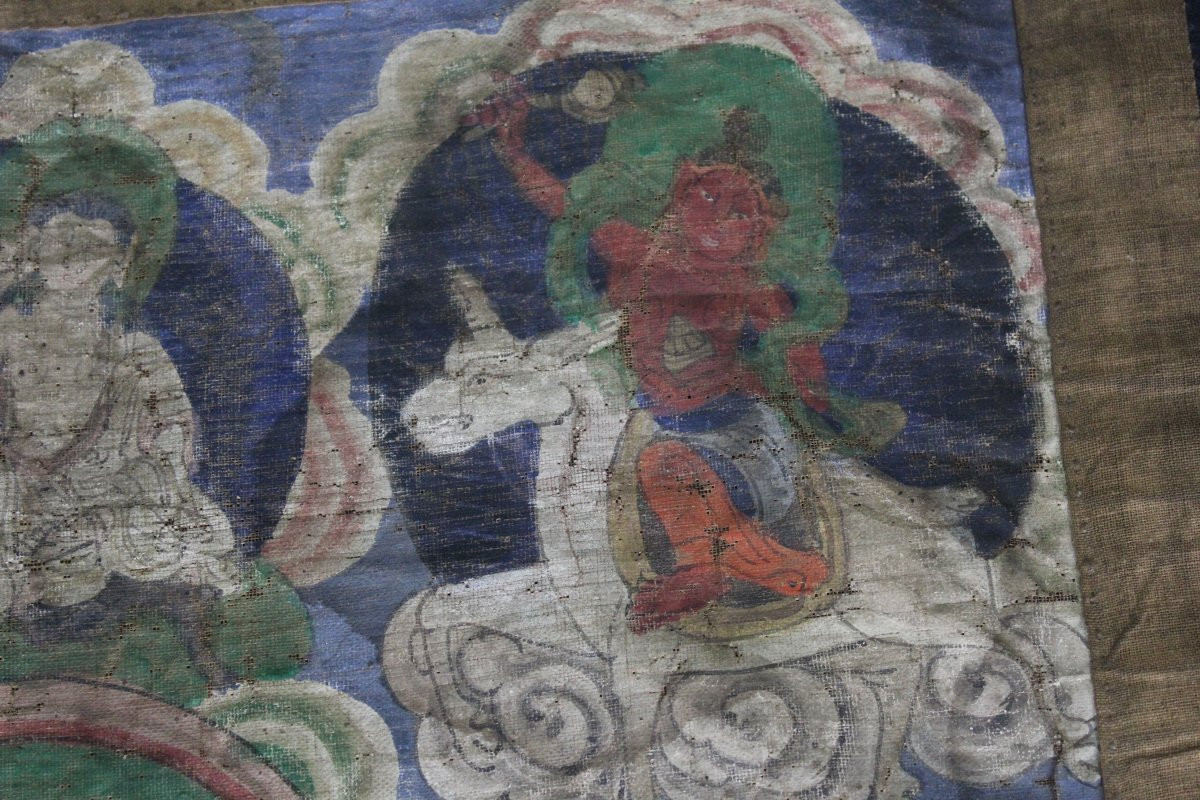 Thangka présentant Thsering Ma "la Mère Vertueuse" - Tibet, Mongolie 19e Siècle-photo-1