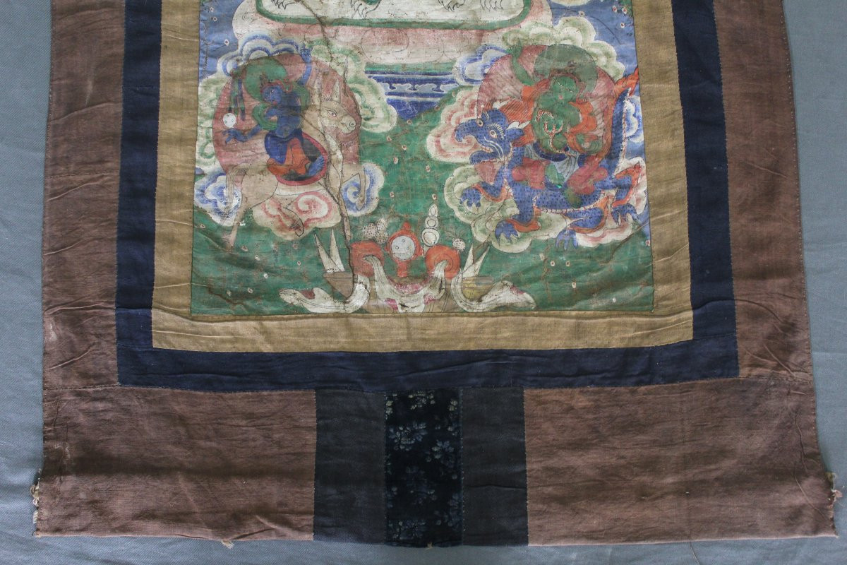 Thangka présentant Thsering Ma "la Mère Vertueuse" - Tibet, Mongolie 19e Siècle-photo-2